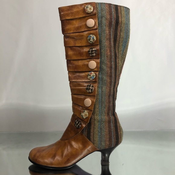 kenzie Shoes - Kenzie Phyllis VTG Style Kitten Heel Boot